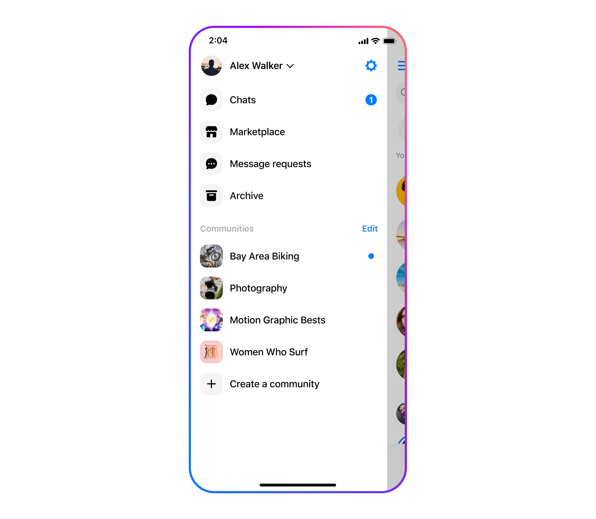 Image showing the user interface of creating a community.